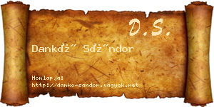 Dankó Sándor névjegykártya