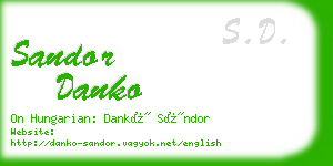 sandor danko business card